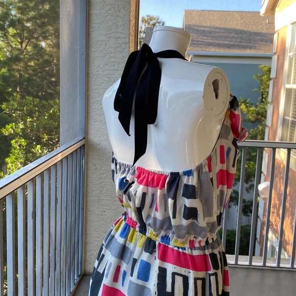 Anthro •corey lynn calter• Silk/Linen Rare Abstract Dress • Size 2 - Picture 7 of 12